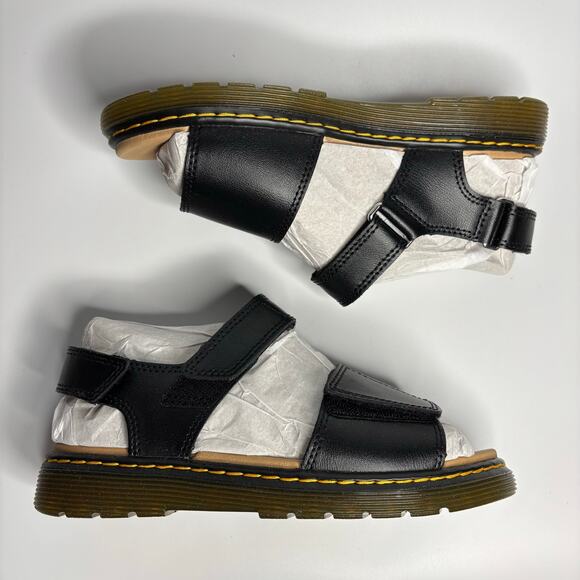 Dr Martens Romi Y Leather Velcro Sandals in Black T Lamper - Picture 9 of 11